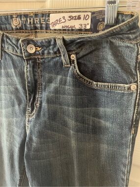 Straight Unisex Jeans Blue Denim size10 33” inseam